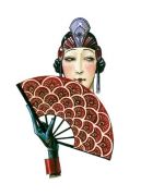 Bomo Art dvzlkrtya, Hlgy art deco legyezvel