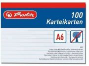 Herlitz Kartotk krtya A6/100 v, vonalas,fehr