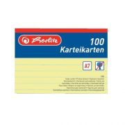 Herlitz Kartotk krtya A7/100 v, vonalas,srga