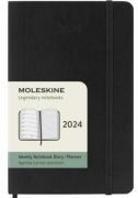 Moleskine 2024 heti jegyzetes hatridnapl, puha fedeles fekete 