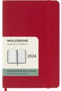 Moleskine 2024 heti jegyzetes hatridnapl, puha fedeles piros 