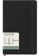 Moleskine 2023 - 2024 heti horizontlis hatridnapl, kemny fedeles fekete 