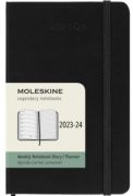 Moleskine 2023 - 2024 heti jegyzetes hatridnapl, kemny fedeles fekete 